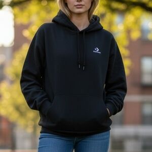 Converse Black Top with White Star Chevron Logo